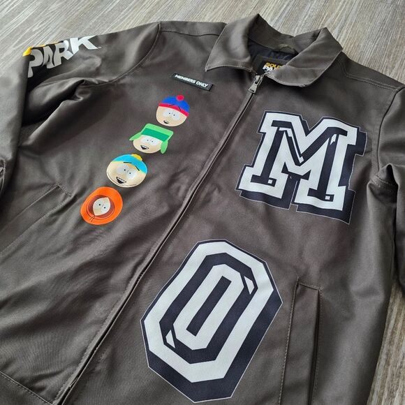 Members Only X South Park Limited Edition Jacket Dark Green Full Zip Collared M - Picture 4 of 10